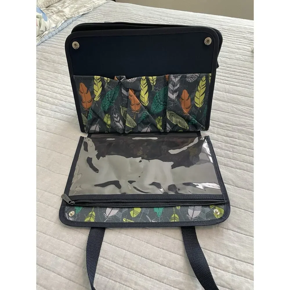 Thirty-One Get Creative Caddy Falling Feathers Pattern Organizer Excellent
